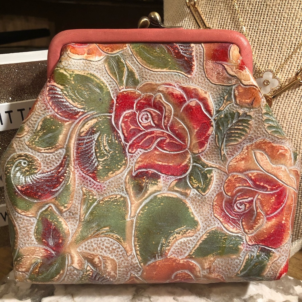 Isabella Fiore mini floral embossed leather bag